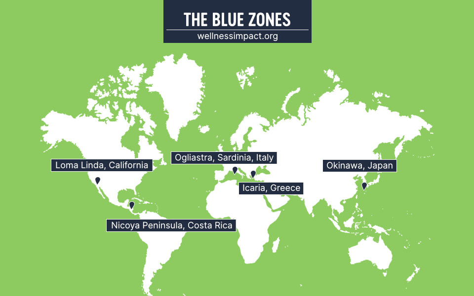Where are the Blue Zones in the world? 